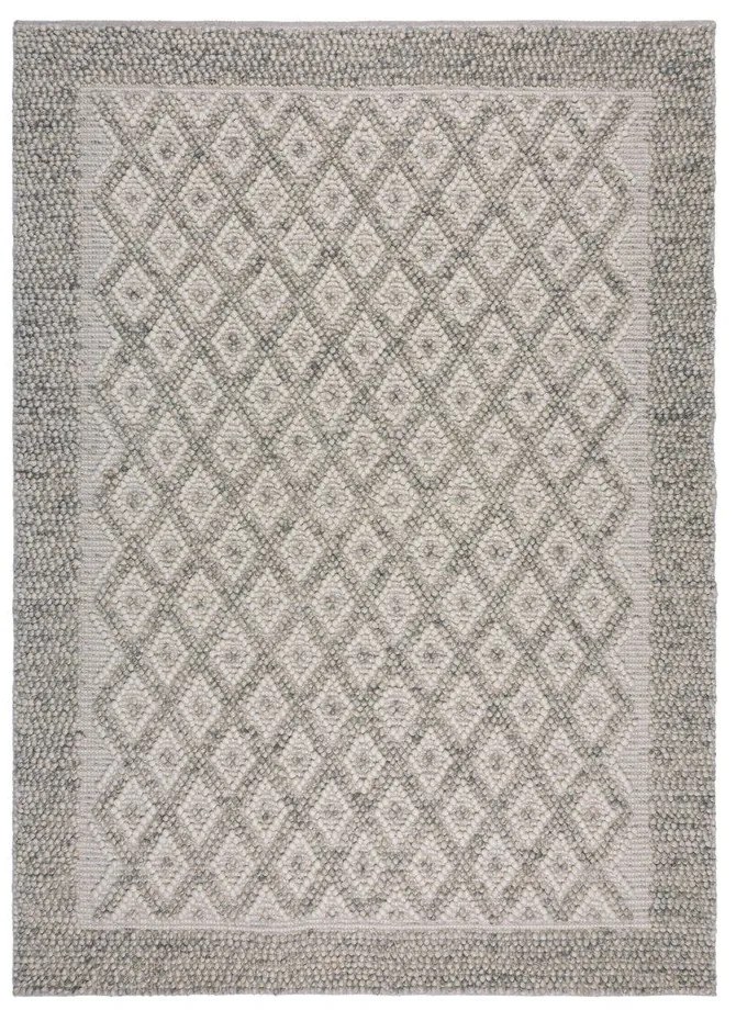 Covor gri țesut manual din amestesc de lână 80x150 cm Minerals Diamond – Flair Rugs