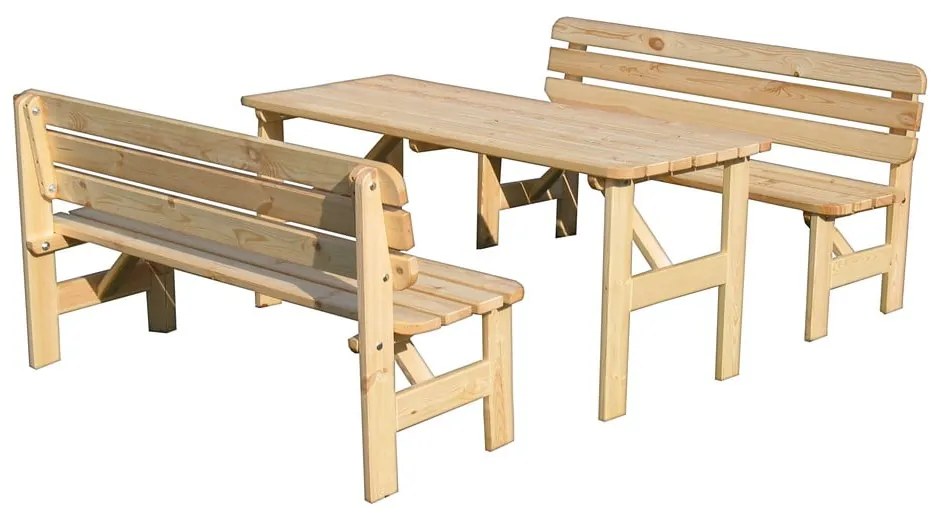 Bancă de grădină natural din lemn Viking – Rojaplast