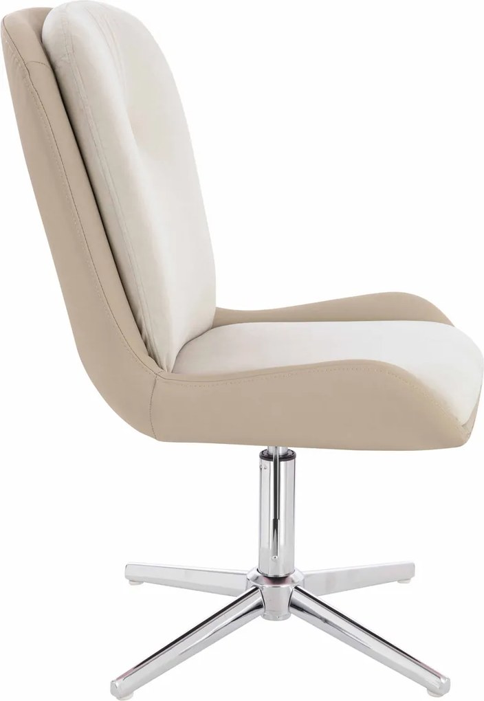 HR690CROSS Scaun Velvet&amp;soft Piele Pu Cremos/Cremos Bază Cromata