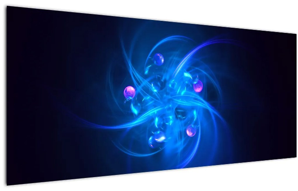 Tabloul modern cu abstracțiune albastră (120x50 cm)
