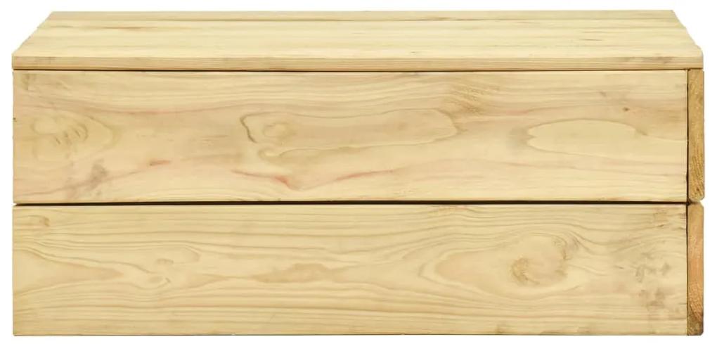 Set mobilier de gradina, 3 piese, lemn de pin tratat 2x banca + masa, 1