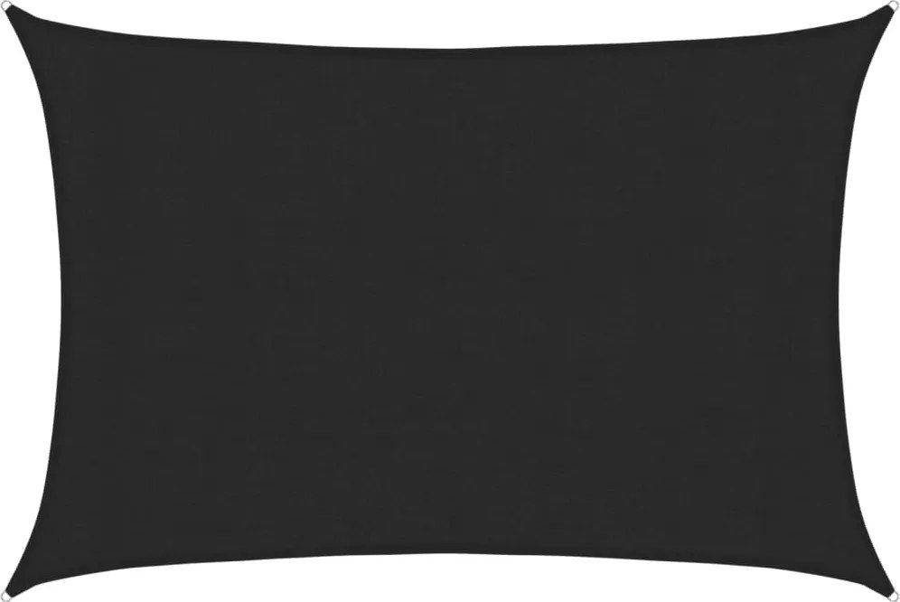 vidaXL Pânză parasolar, negru, 3x4 m, HDPE, 160 g/m²
