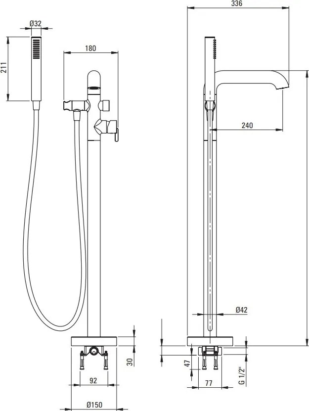SILIA Baterie freestanding BQS_R17M Finisaj: auriu periat
