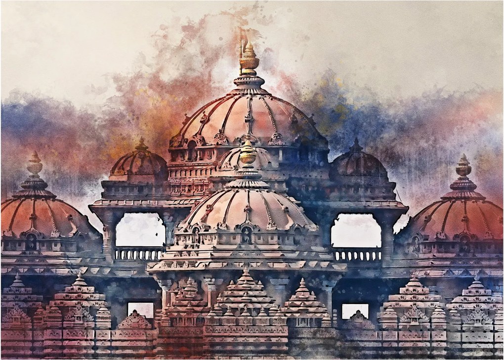 Tablou pe sticlă - Akshardham, New Delhi, India (70x50 cm)