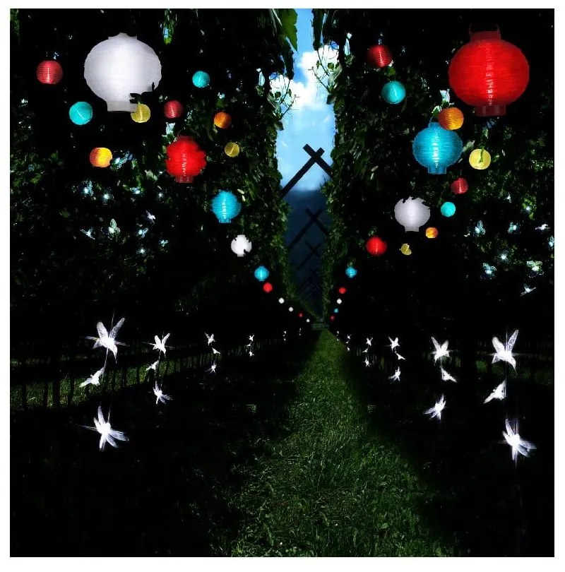 Felinar solar LED Star Trading Summer, ø 30 cm, roșu