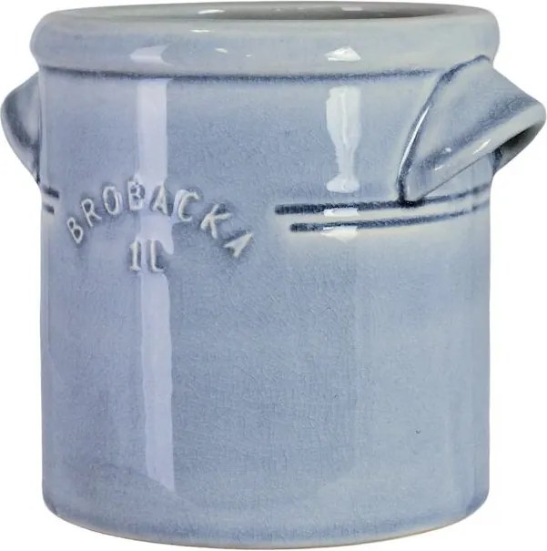 Ghiveci din ceramică glazurată manual 1L bleu deschis, „Brobacka"