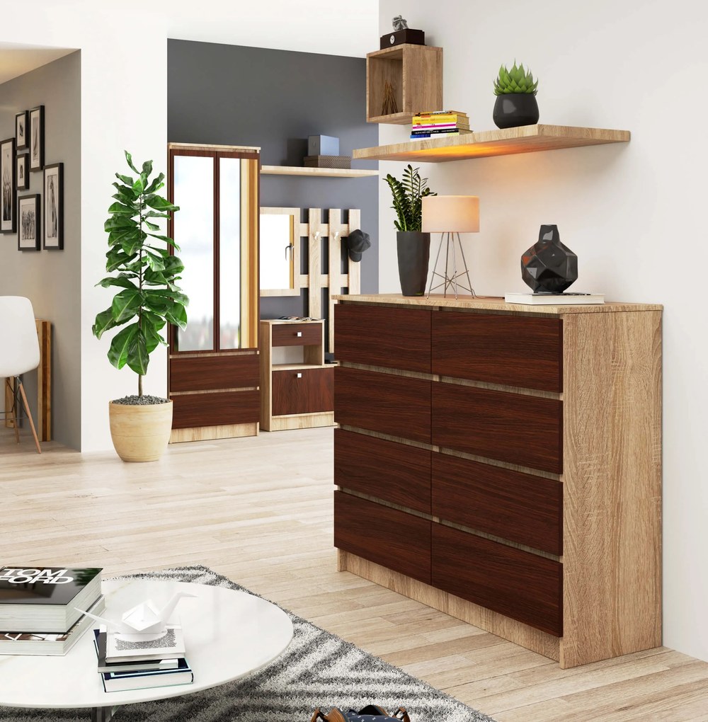 Comodă Kohen (stejar sonoma + wenge). 1069025