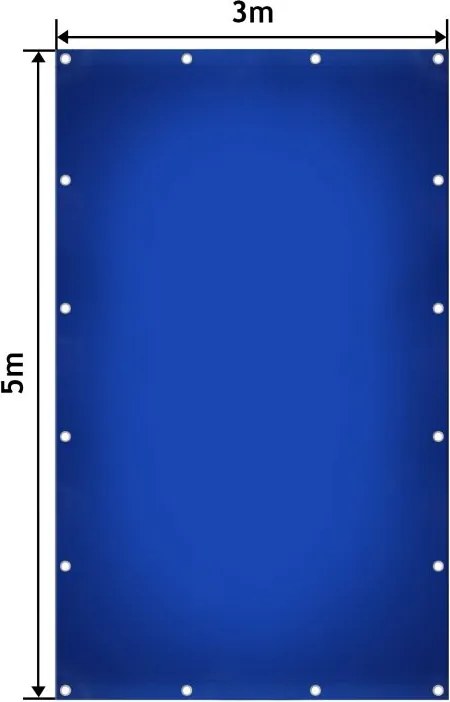 JAGO Prelata 650 g/m², ochiuri de aluminiu, albastru, 3 x 5