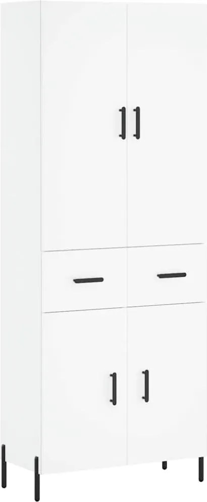 vidaXL Dulap înalt, alb, 69,5x34x180 cm, lemn compozit