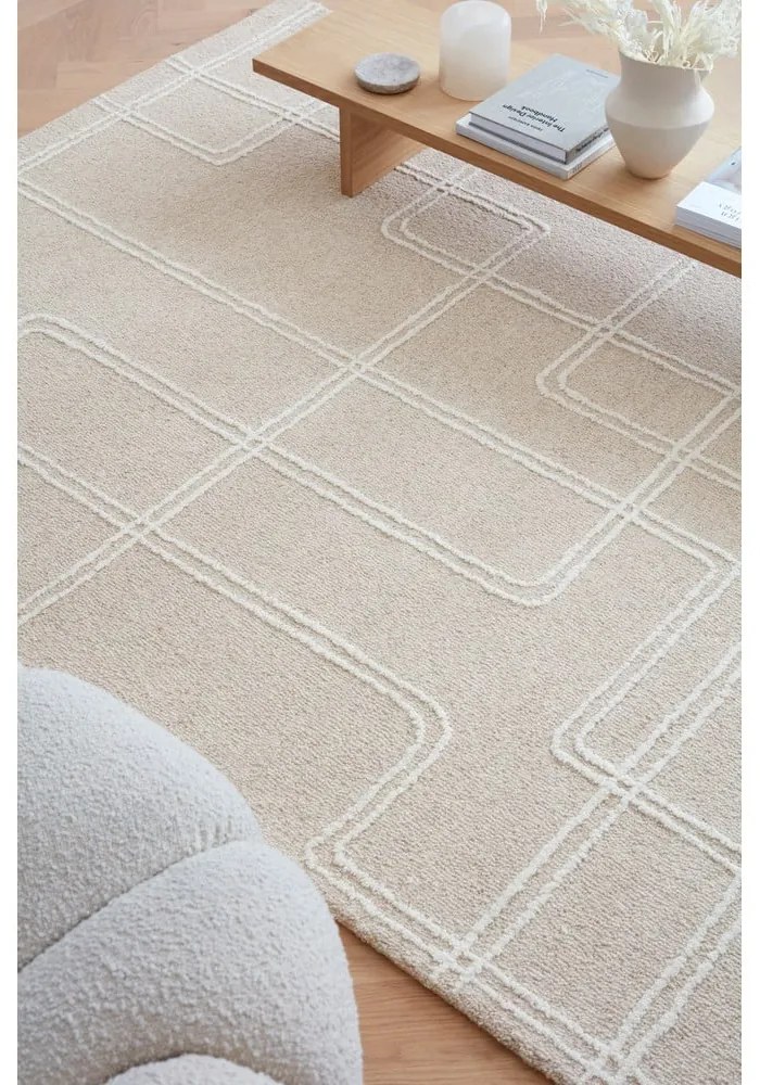 Covor bej handmade din lână 120x170 cm Ada – Asiatic Carpets