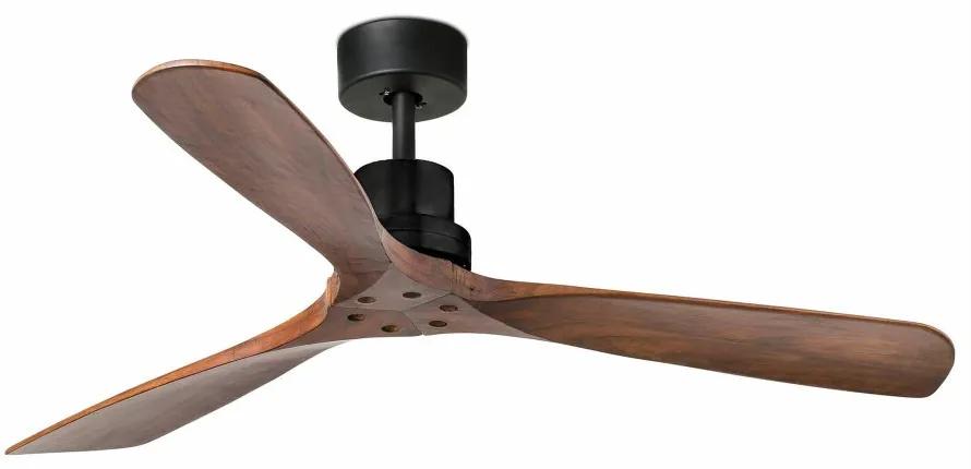 Ventilator de tavan cu telecomanda LANTAU L negru/ lemn maro