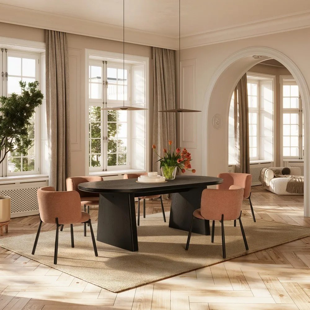 Masă de dining cu aspect de lemn de frasin 100x200 cm Blair – MOME