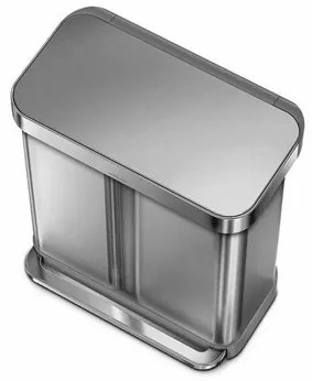Simplehuman Coș de gunoi cu pedală pentru deșeurisortate 58 l, argintiu