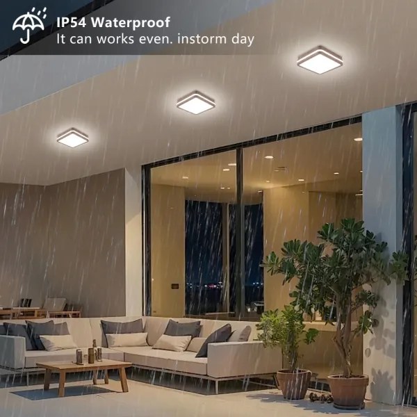 Brilagi BENE LED — lampă de tavan pentru exterior, 18 W, 230 V, 21,5 x 21,5 cm, maro, IP54