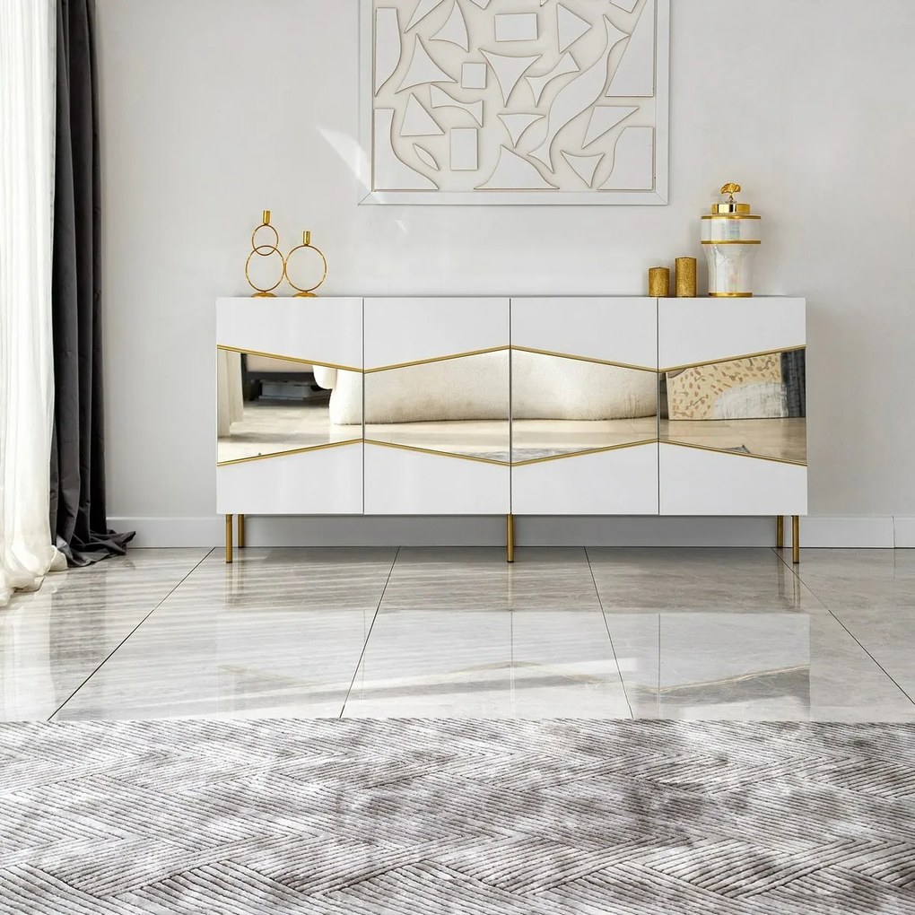 Dulap Nice White and Gold