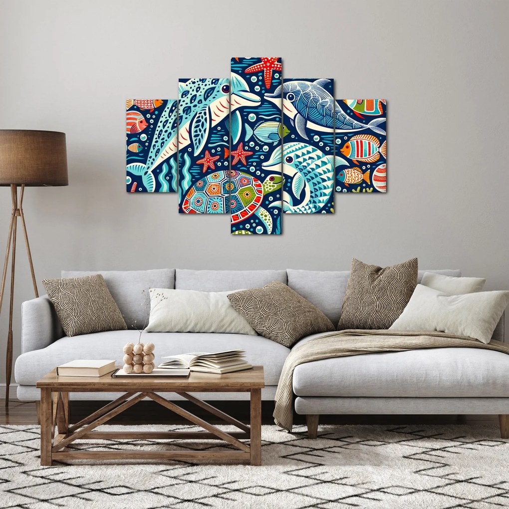Tablou – Animale acvatice desenate (150x105 cm)