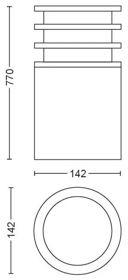 Philips 17403/93/P0 - LED Lampă dimmabilă exterior Hue LUCCA 1xE27/9,5W/230V