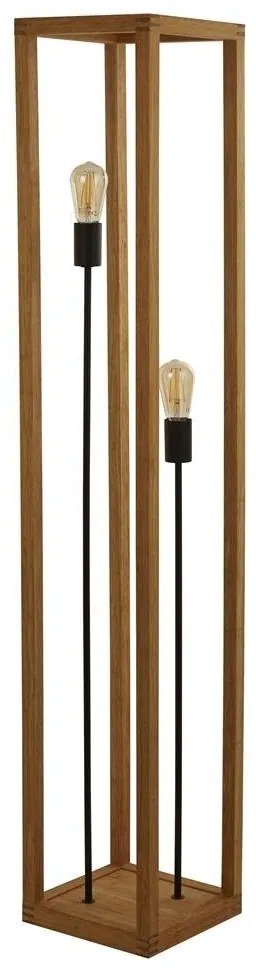 Lampa de podea din lemn design rustic industrial Square 2L