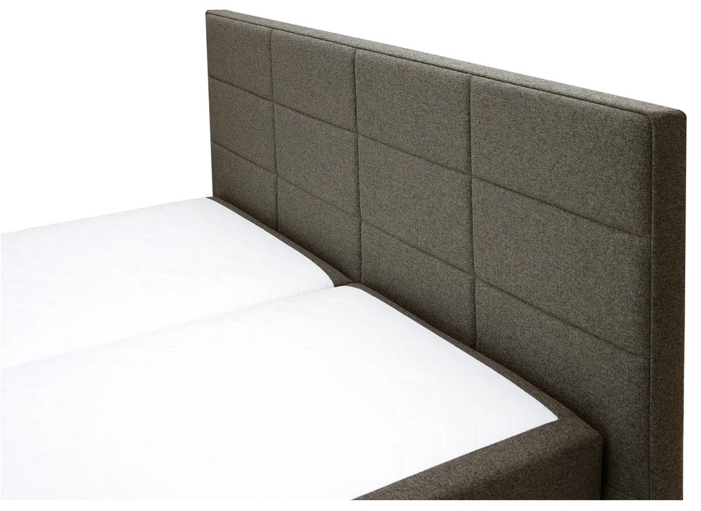 Pat matrimonial Boxspring 180 cm Revenant (maro) (cu somieră și saltea) (cu sp. depozitare). 1098560