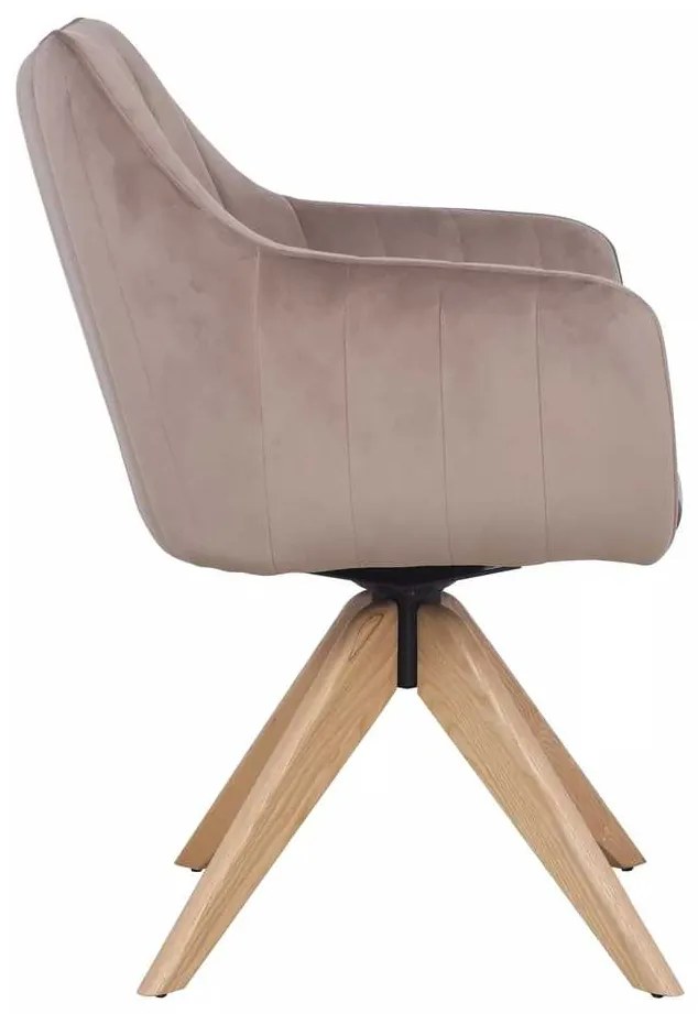 Scaun de bucătărie Azalia D Velvet, bej / stejar