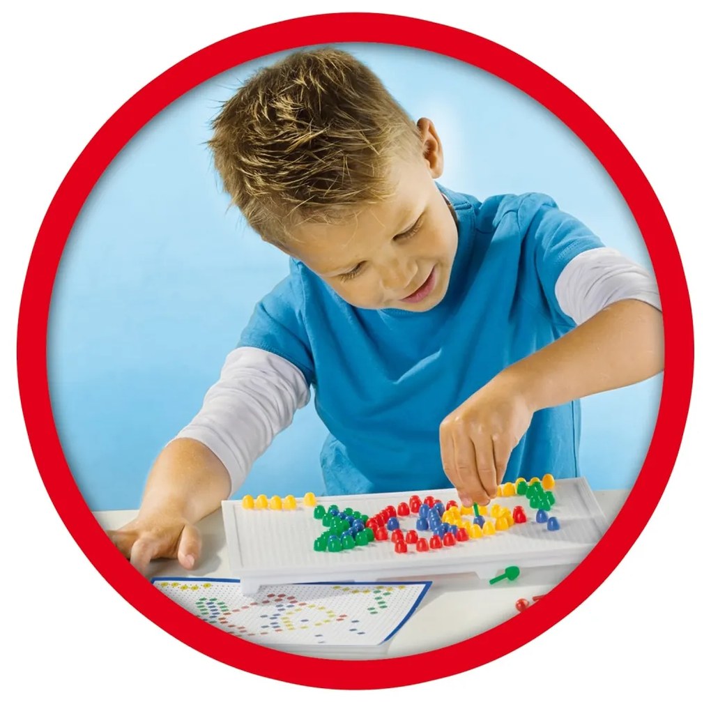 Set creativ mozaic - Tabla de jucarie mozaic cu pini colorati