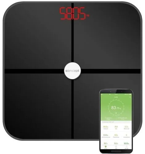 Cântar cu diagnostic personal Concept VO4011 PERFECT HEALTH, negru