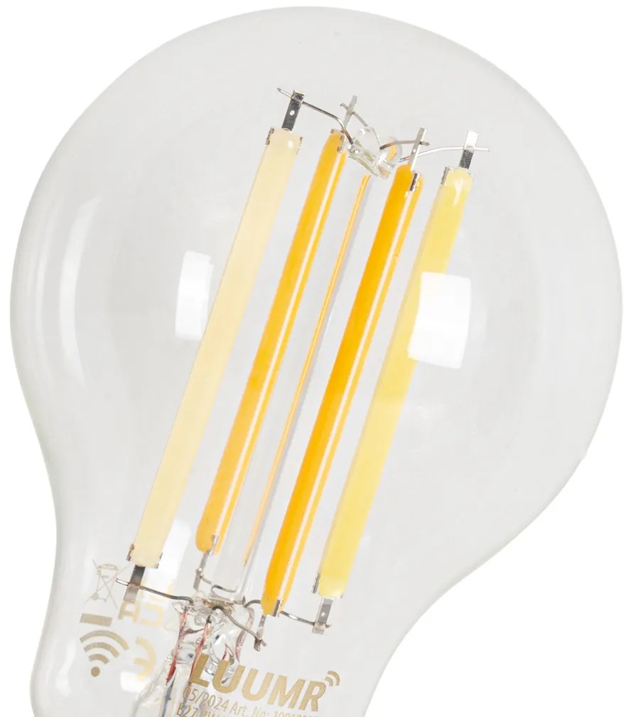 Set de 5 becuri LED inteligente E27, reglabile, A60, transparente, 7W, 806 lm, 2700-6500K