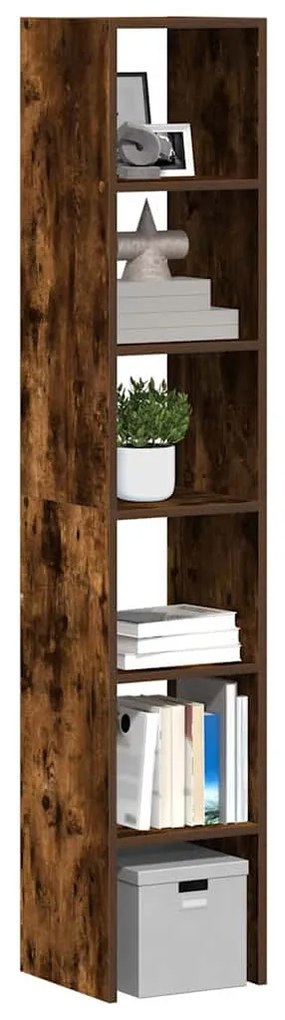 vidaXL Biblioteci 2 buc, stivuibile, Stejar fumuriu, lemn prelucrat