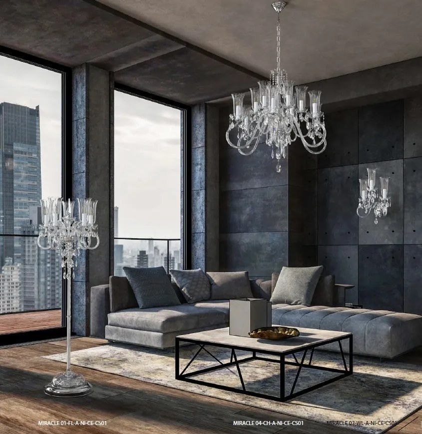 Candelabru cu 25 brate LUX design modern, Cristal Bohemia Exclusive Miracle