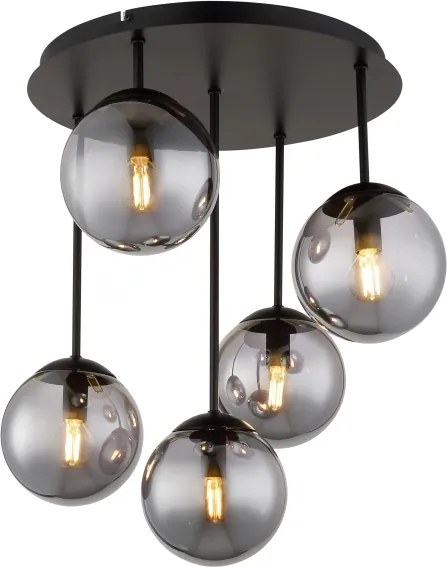Globo 47441-5S - Lustru aplicat HARMON 5xE14/25W/230V negru