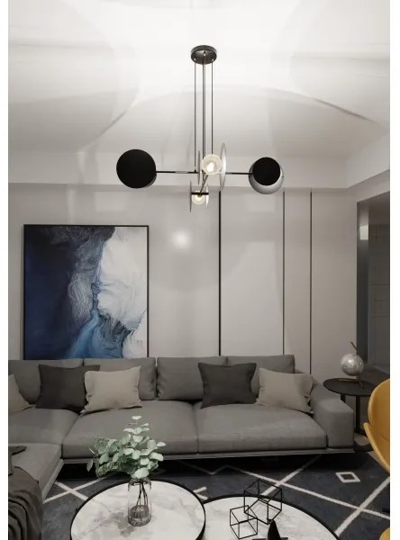 Lustră pe cablu IDEA 4xE27/15W/230V negru