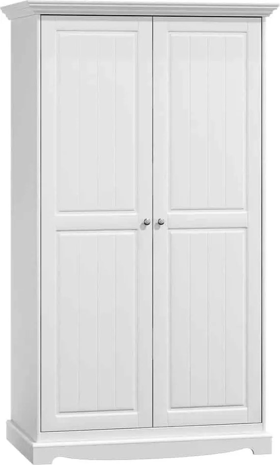 Dulap lemn masiv alb Linea, 108 × 65 × 190 cm