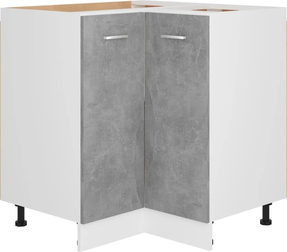 vidaXL Dulap inferior de colț “Lyon”, gri beton, lemn prelucrat