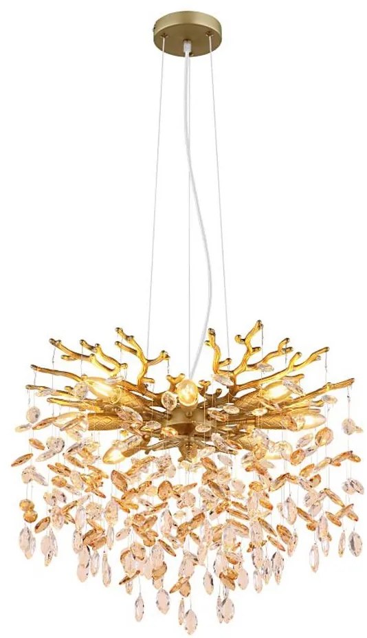 Globo 64138H1G - Candelabru cu cablu QUEENA, 8xE14/40W/230V, auriu