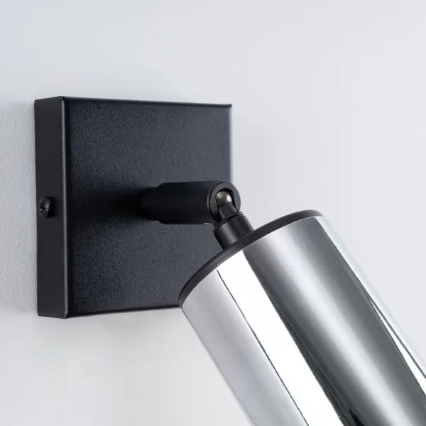 Spot de perete Sollux SL.1366 WINX 1xGU10/10W/230V negru/crom