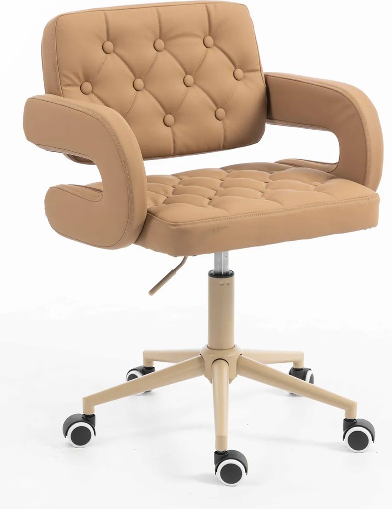 HR8403K Scaun Caramel Piele Ecologica Premium Soft cu Bază Crem