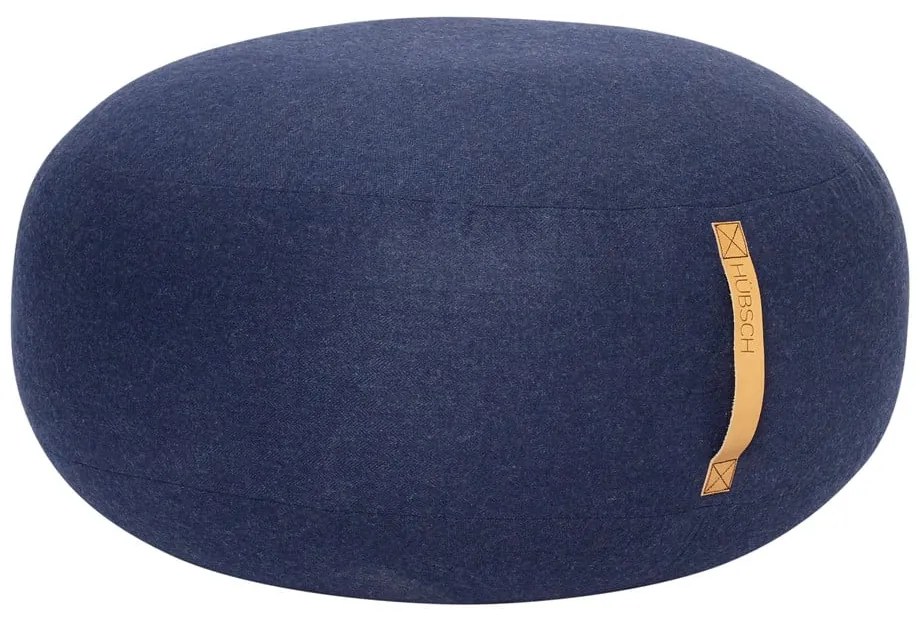 Puf Hübsch Turenio, ø 70 cm, albastru închis