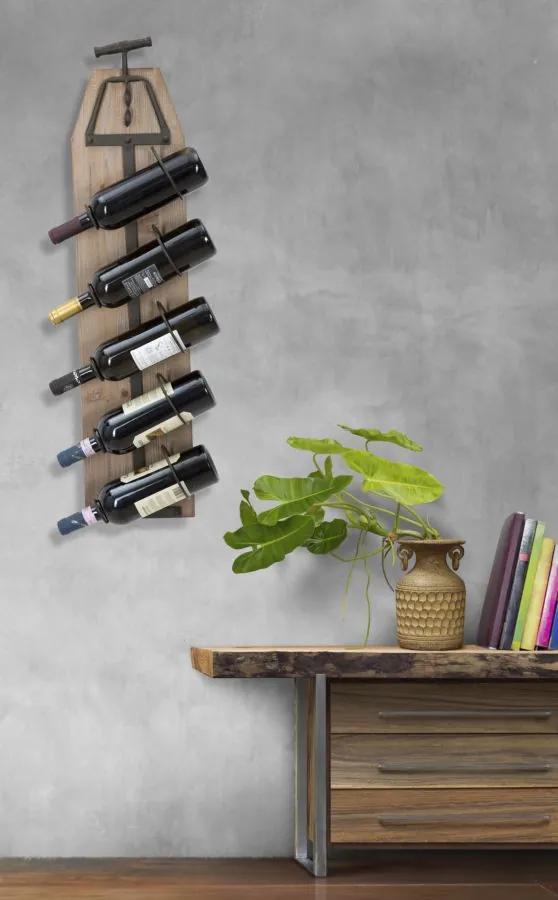 Suport de perete pentru sticle de vin CORK, 20X12.5X86 cm, Mauro Ferretti