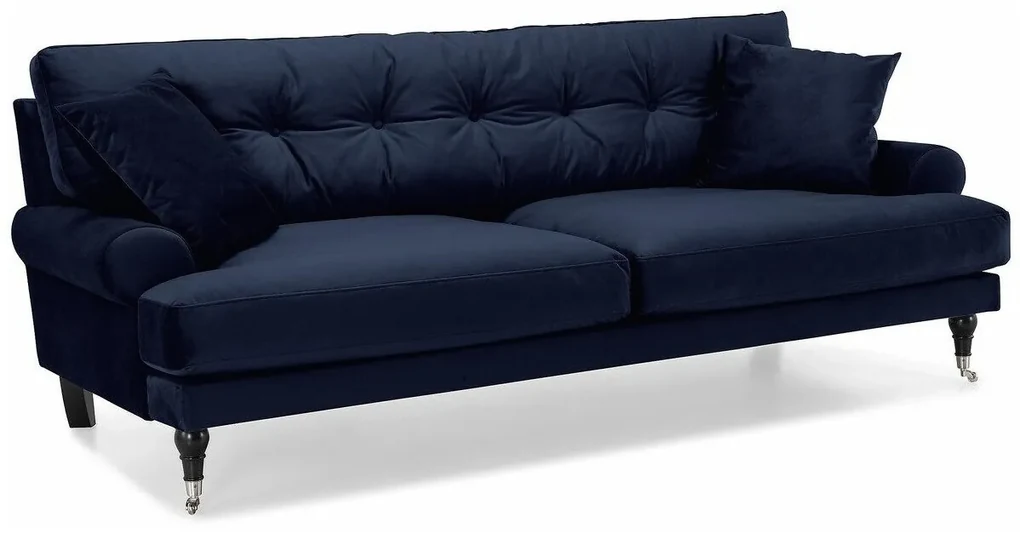 Set mobilier tapițat Seattle E131Albastru, Tapiterie, Picioare: Lemn, Role, Metal