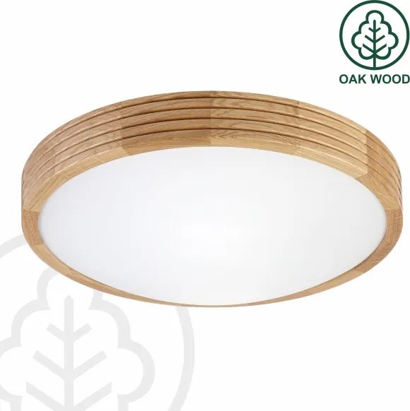Brilagi - Lampă LED de tavan CARVALHO MODERN SLIM 2xE27/60W/230V Ø 37,5 cm stejar