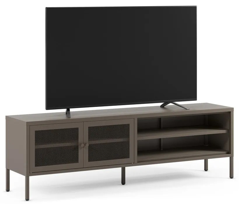 Comodă TV gri din metal 160x50x35 cm Fayna – Marckeric