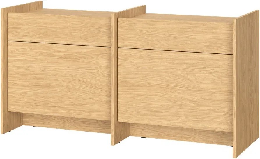 Comodă în culoare naturală cu aspect de lemn de stejar 146x76x51 cm Hido – noo.ma