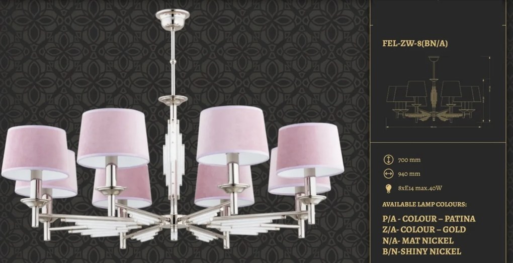 Candelabru 8 brate realizat manual Fellino