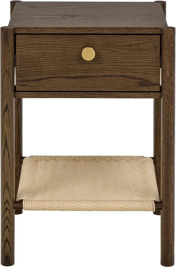 Noptieră în culoare naturală închisă cu aspect de lemn de stejar Monfort – Actona