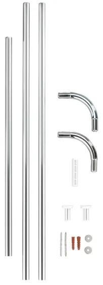 WENKO 19215100 - Suport pentru bară UNIVERSAL 2x2 cm crom/alb