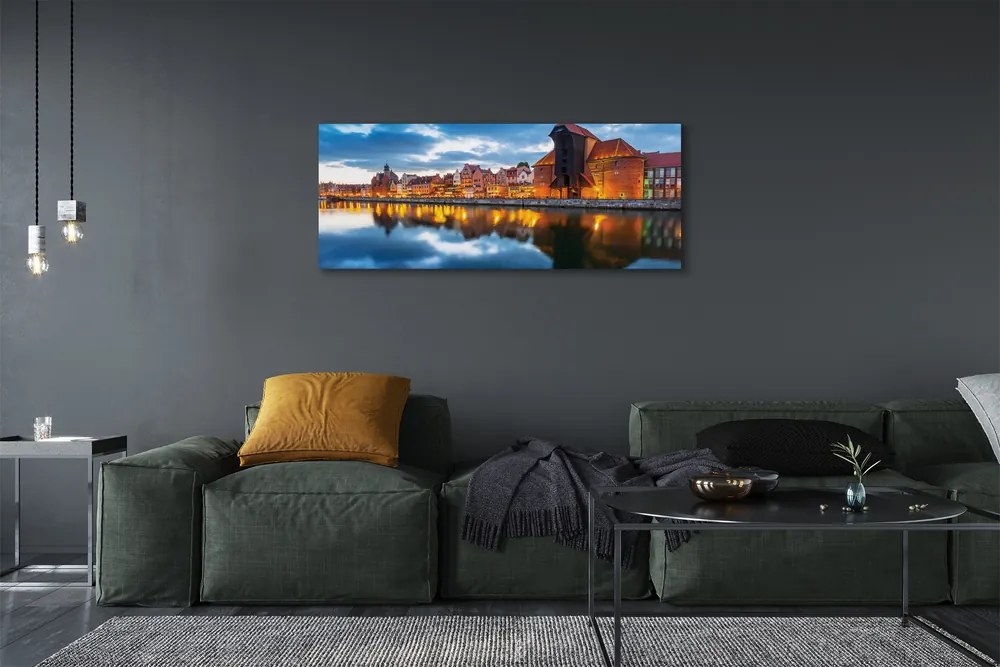 Tablouri canvas clădiri fluviale Gdańsk