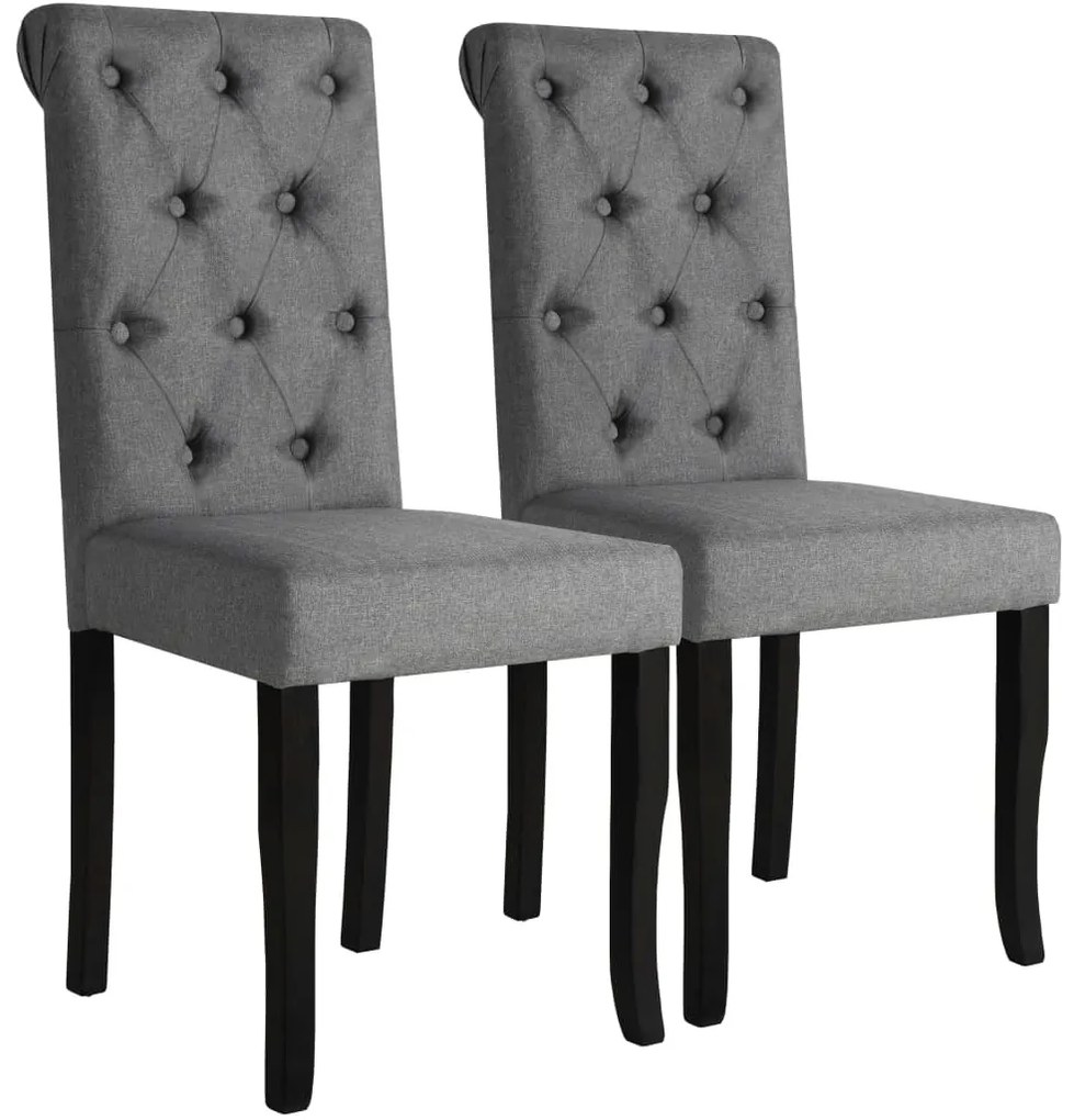 vidaXL Scaune de bucătărie, 2 buc., gri închis, material textil