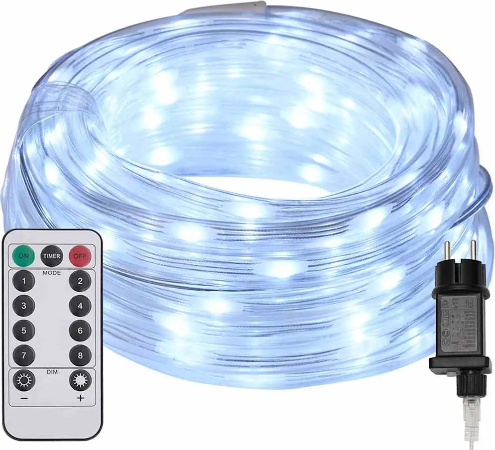 vidaXL Lumină cu sfoară cu 480 LED Alb Rece 20 m PVC