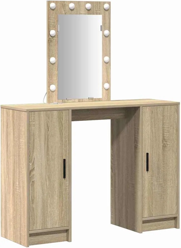 vidaXL Masă de Machiaj cu ușă Maro 102 x 33 x 135 cm Lemn compozit