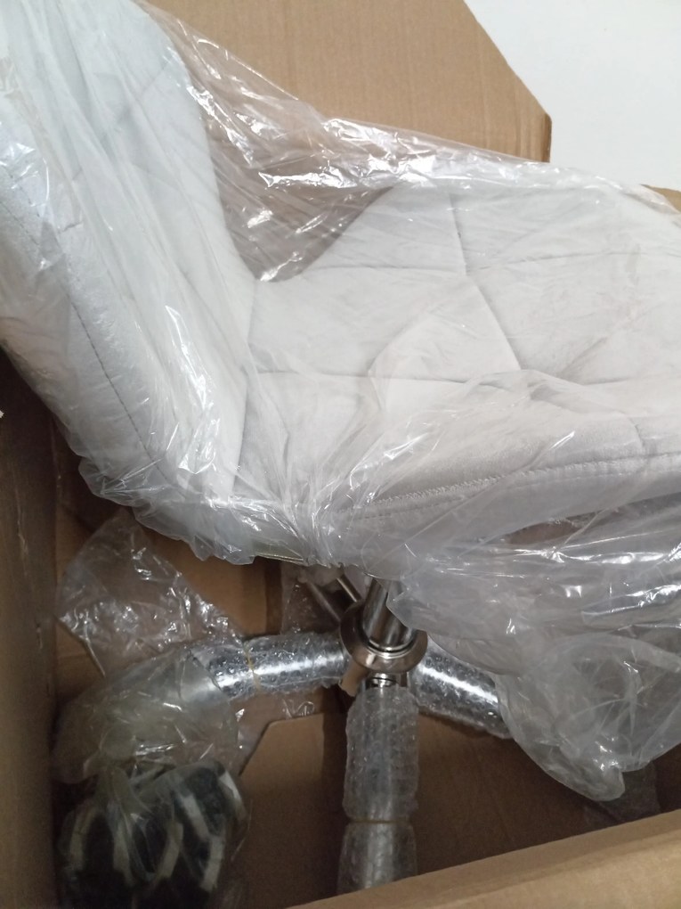 OFERTA Scaun de birou gri deschis AVOLA VELVET II. calitate